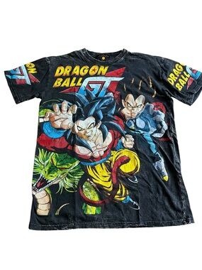 Apple Black Dragon Ball GT Kids Graphic Tee with Multicolor Print